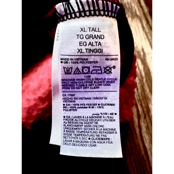 Old Navy Womens XL Tall Pullover Sherpa Fleece Plaid Red Black Quarter Zip - Picture 5 of 6